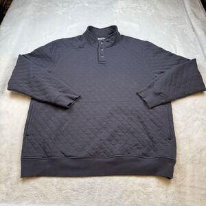Duluth Trading Co Quilted Snap Neck Sweatshirt Mens XL Relaxed Fit Gray Pullover